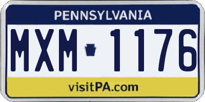 PA license plate MXM1176