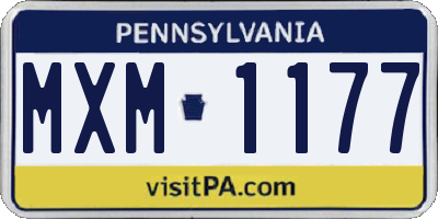 PA license plate MXM1177