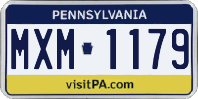 PA license plate MXM1179