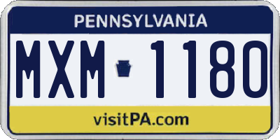 PA license plate MXM1180