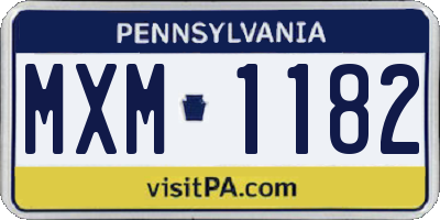 PA license plate MXM1182