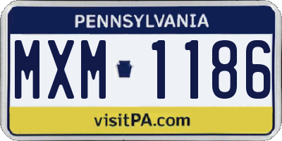 PA license plate MXM1186