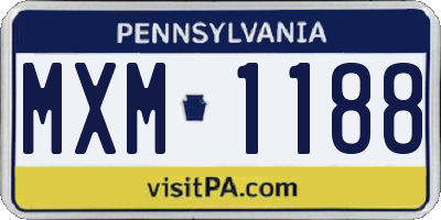 PA license plate MXM1188