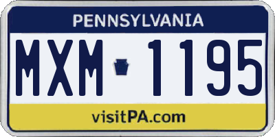PA license plate MXM1195