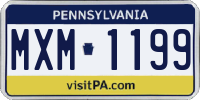 PA license plate MXM1199