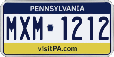 PA license plate MXM1212