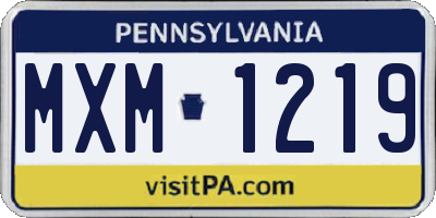 PA license plate MXM1219