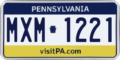 PA license plate MXM1221