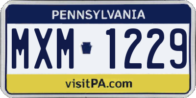 PA license plate MXM1229