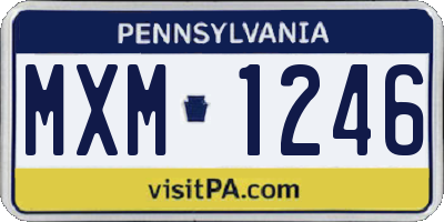 PA license plate MXM1246