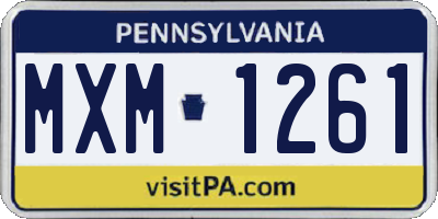 PA license plate MXM1261