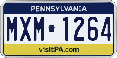 PA license plate MXM1264