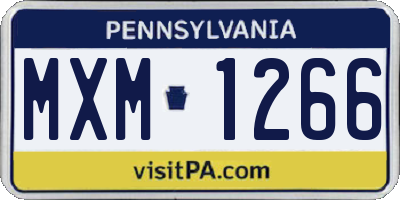 PA license plate MXM1266