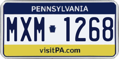 PA license plate MXM1268