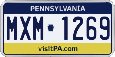PA license plate MXM1269