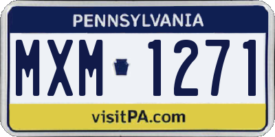 PA license plate MXM1271