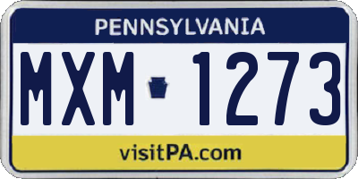 PA license plate MXM1273