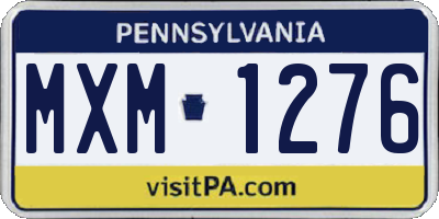 PA license plate MXM1276