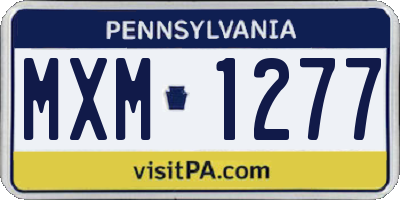 PA license plate MXM1277