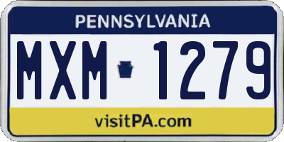 PA license plate MXM1279