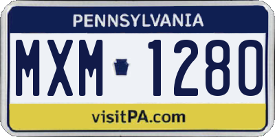 PA license plate MXM1280