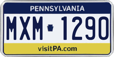 PA license plate MXM1290