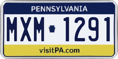 PA license plate MXM1291