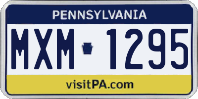 PA license plate MXM1295