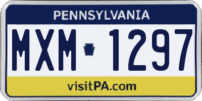 PA license plate MXM1297