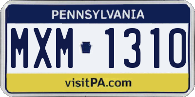 PA license plate MXM1310