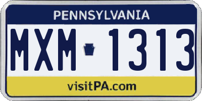 PA license plate MXM1313