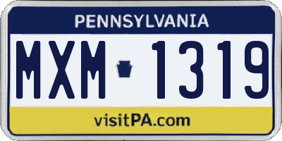 PA license plate MXM1319