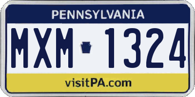 PA license plate MXM1324