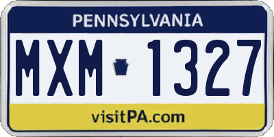 PA license plate MXM1327