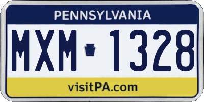 PA license plate MXM1328