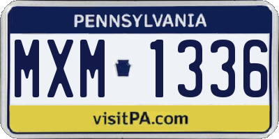 PA license plate MXM1336