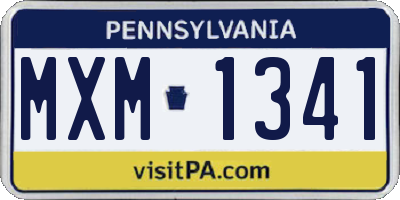 PA license plate MXM1341