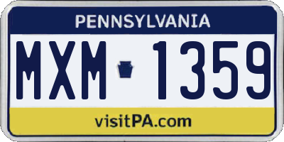 PA license plate MXM1359