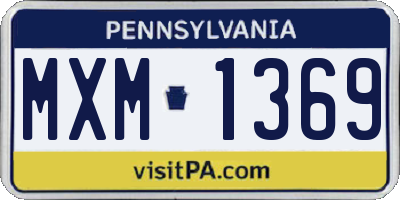 PA license plate MXM1369