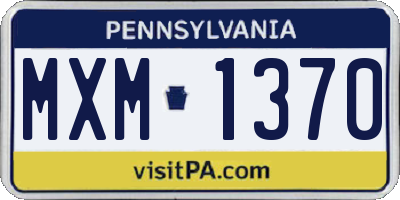 PA license plate MXM1370