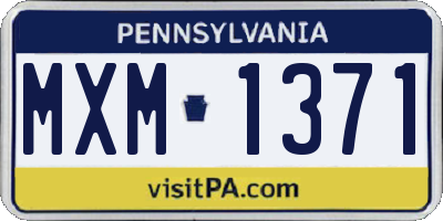 PA license plate MXM1371