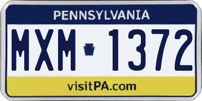 PA license plate MXM1372
