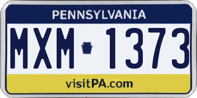 PA license plate MXM1373