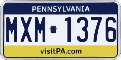 PA license plate MXM1376
