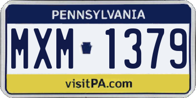 PA license plate MXM1379