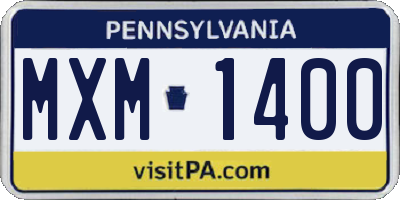 PA license plate MXM1400