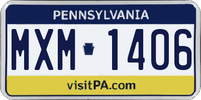 PA license plate MXM1406