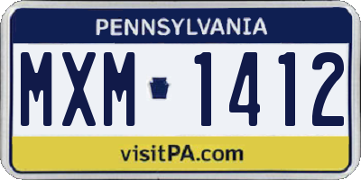 PA license plate MXM1412