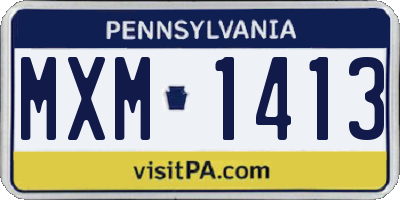 PA license plate MXM1413