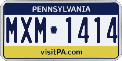 PA license plate MXM1414
